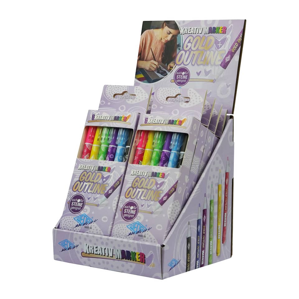 Kreativmarker, Gold Outline, Wachsmarker, Buntstifte, 6er Pack