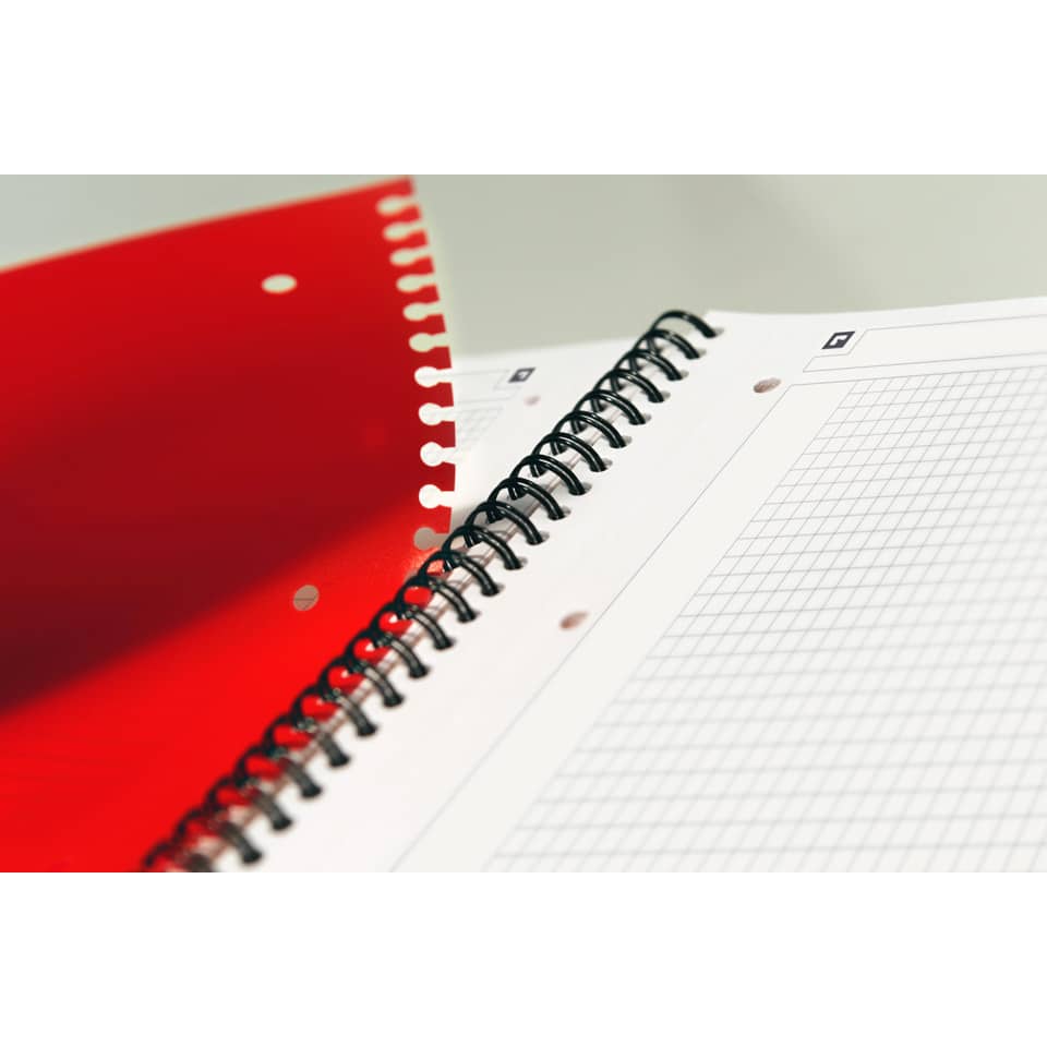 Notizbuch, Spiralbindung, Linienpapier, Kartonumschlag, rot