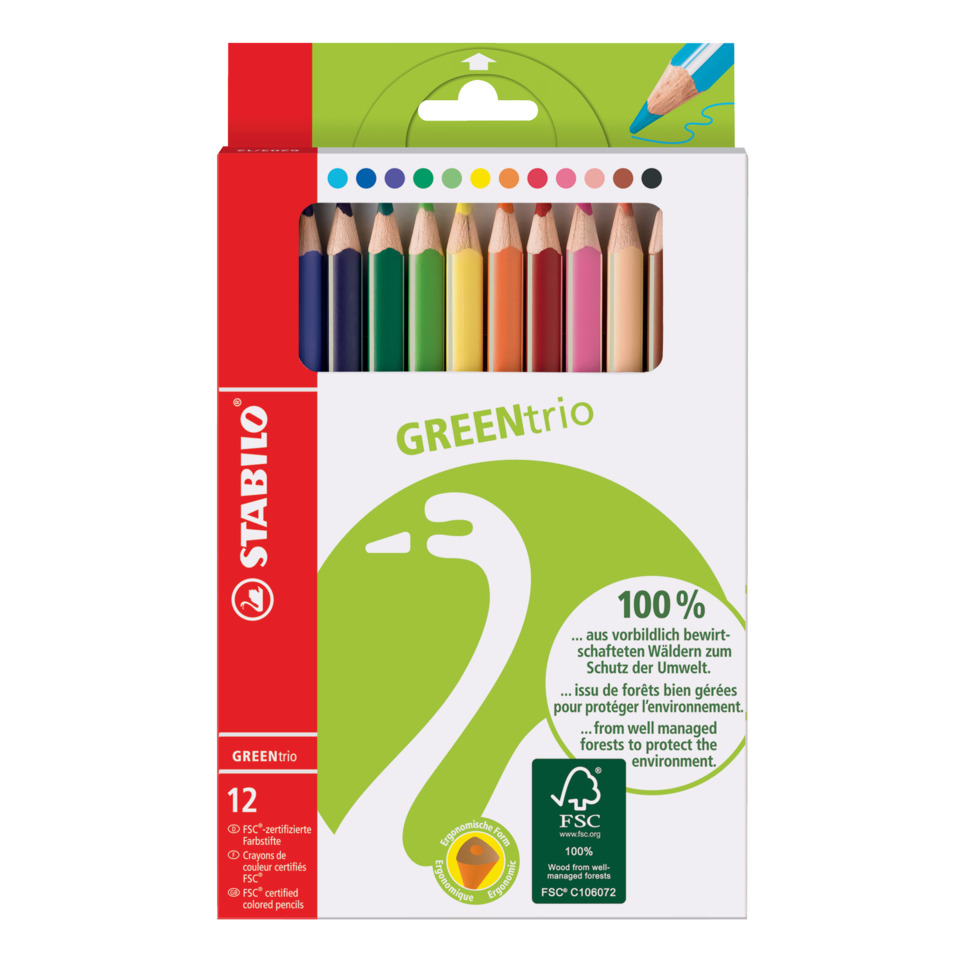 Buntstifte, Holzstifte, 12er Pack, Farbpalette, FSC-zertifiziert