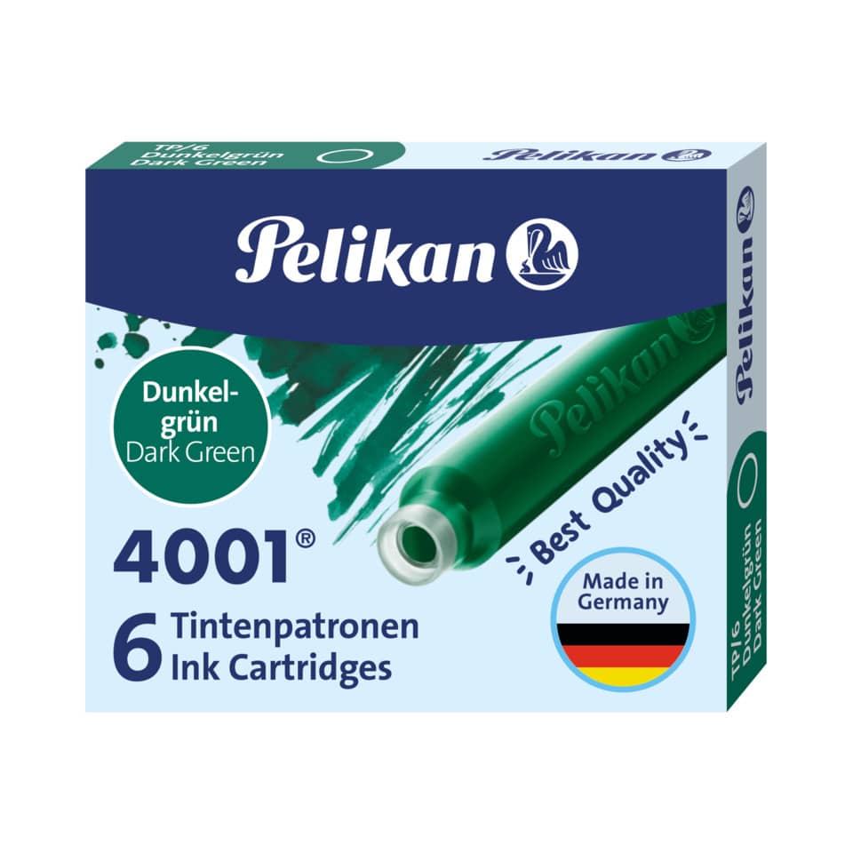 Tintenpatronen, 6 Stk, Dunkelgrün, Ink Cartridges, Pelikan