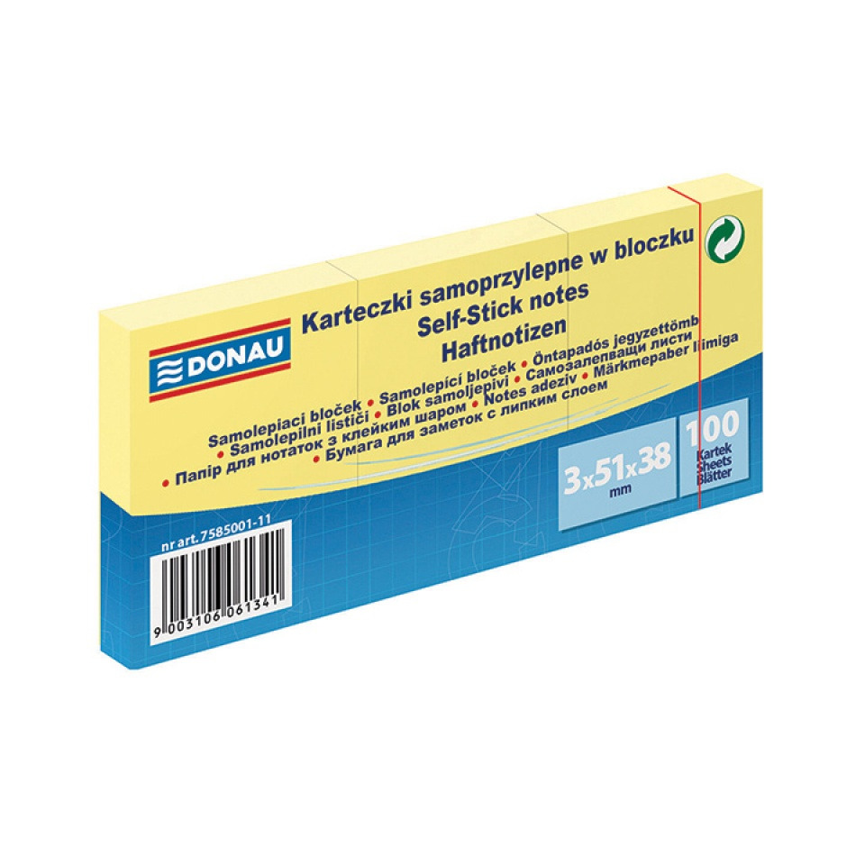 Notizblocke, Selbstklebezettel, Blätter, Kartonblock, Maße 3x51x38 mm