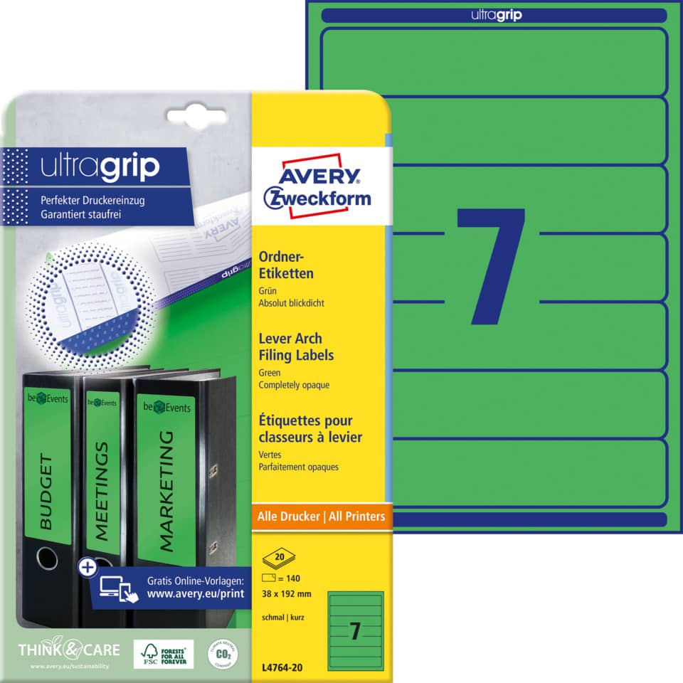 Avery Zweckform, Ordneretiketten, Leichtgewicht, Bänder, Etiketten