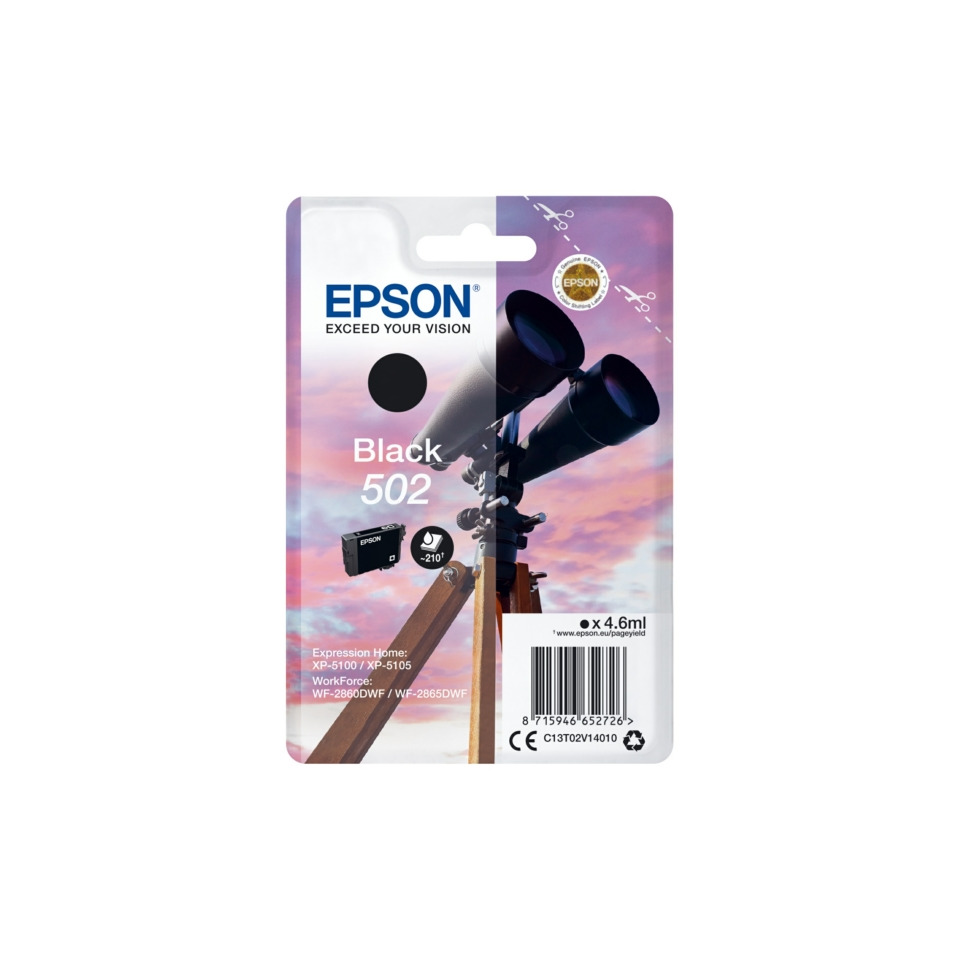 Tintenpatrone, Kompaktpaket, Black 502, Epson, Barcodes