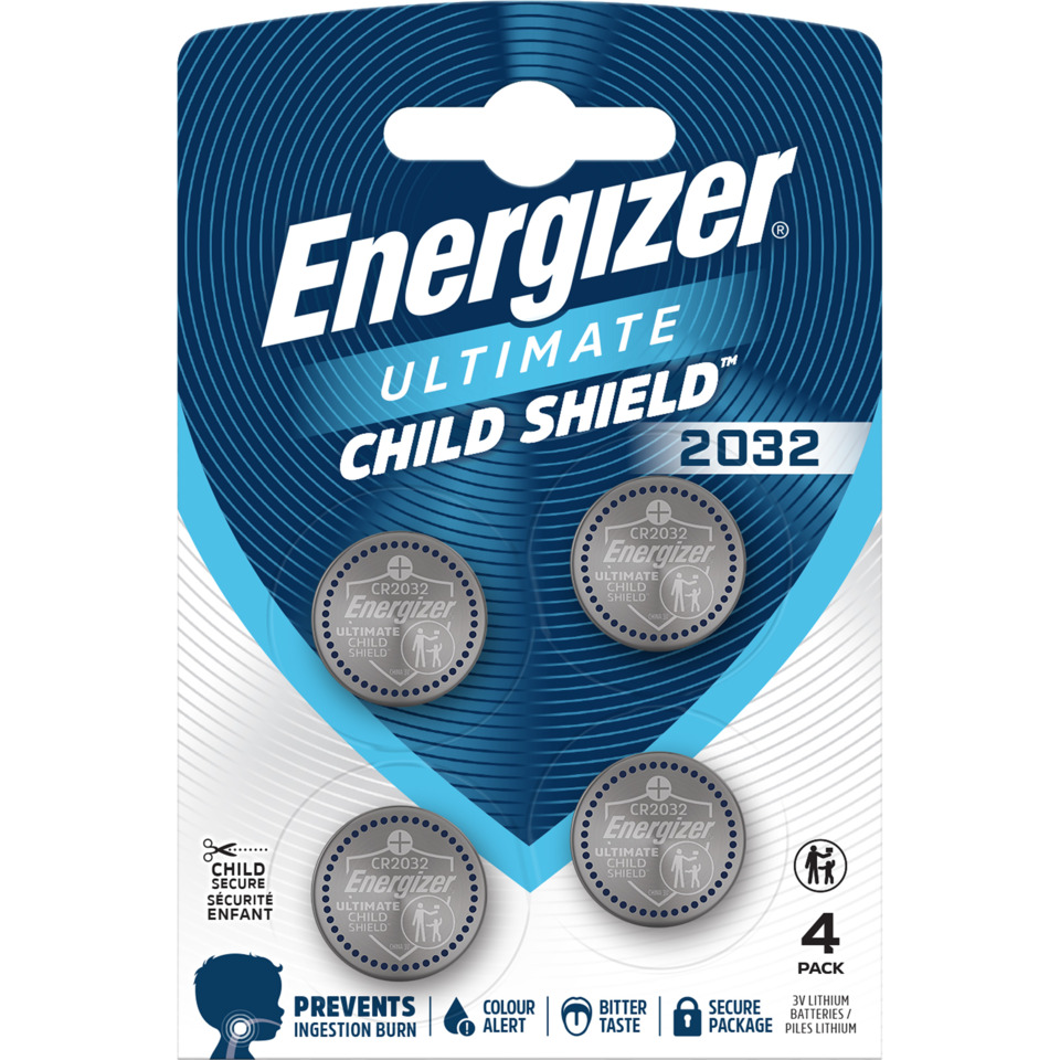 Energizer, Ultimate Child Shield, CR2032, Batteries, 4 Pack