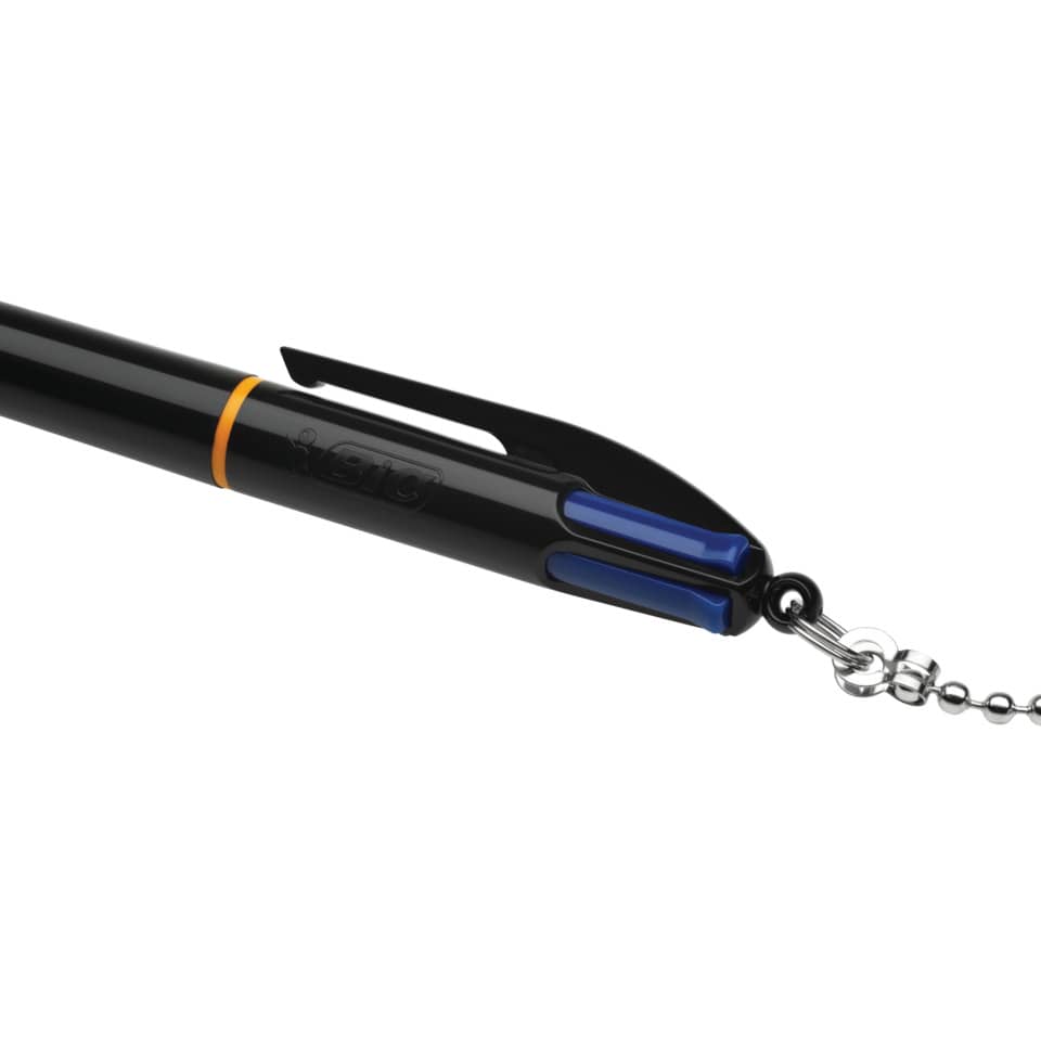 topic:pen, prop:ballpoint, color:black, clip, necklace