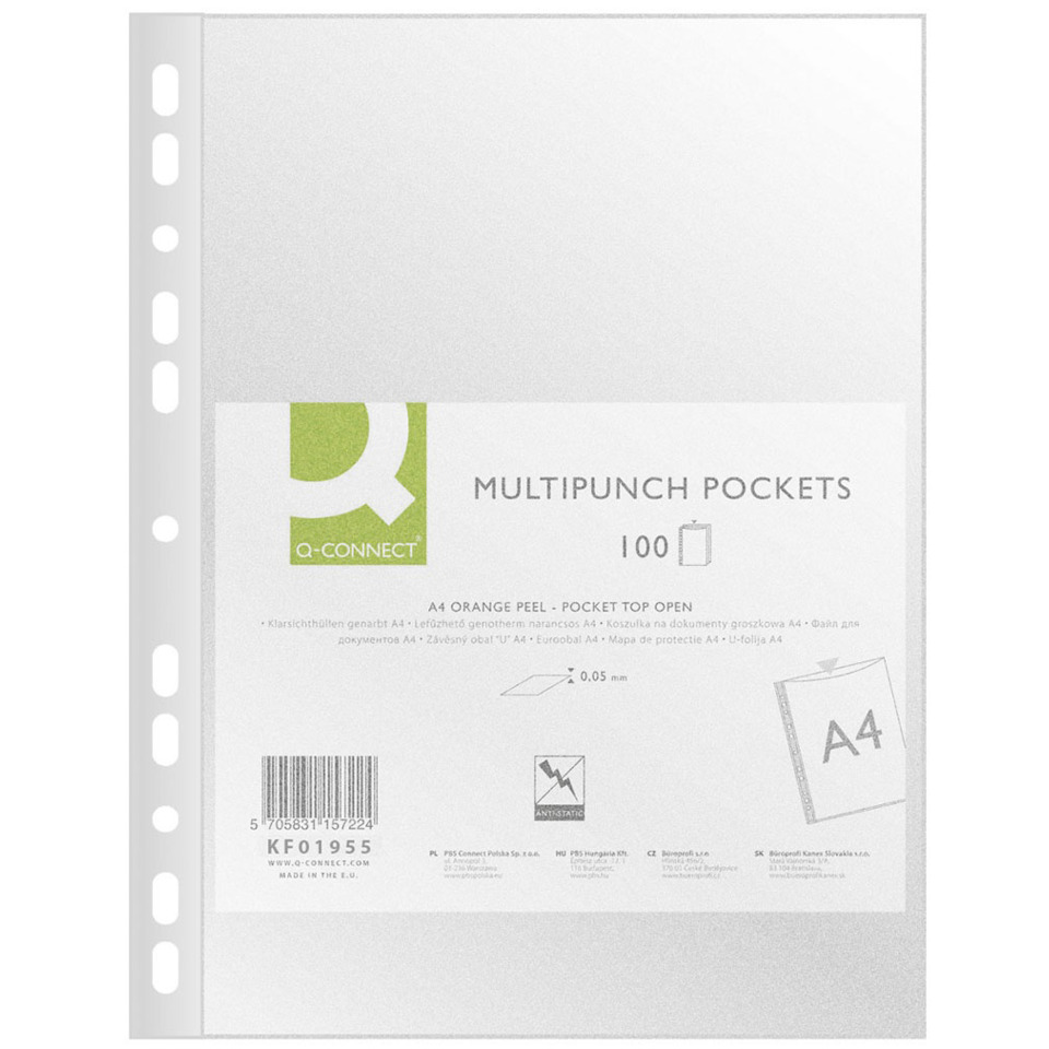 A4 Ordner, Pocketschutzen, Kunststoff, transparent, Bindung Löcher