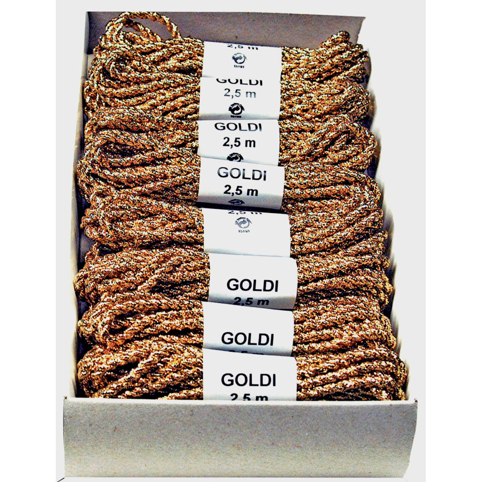 verzinktes Seil, goldenes Seil, Metallisches Garn, 3mm Seil, Goldfaserkette