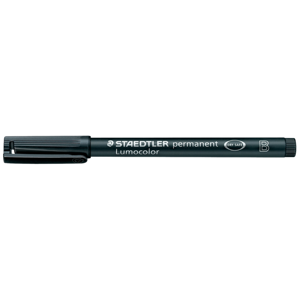 Permanentmarker, Lumocolor, Trockensicherheit, Schwarz, Kappe drehen