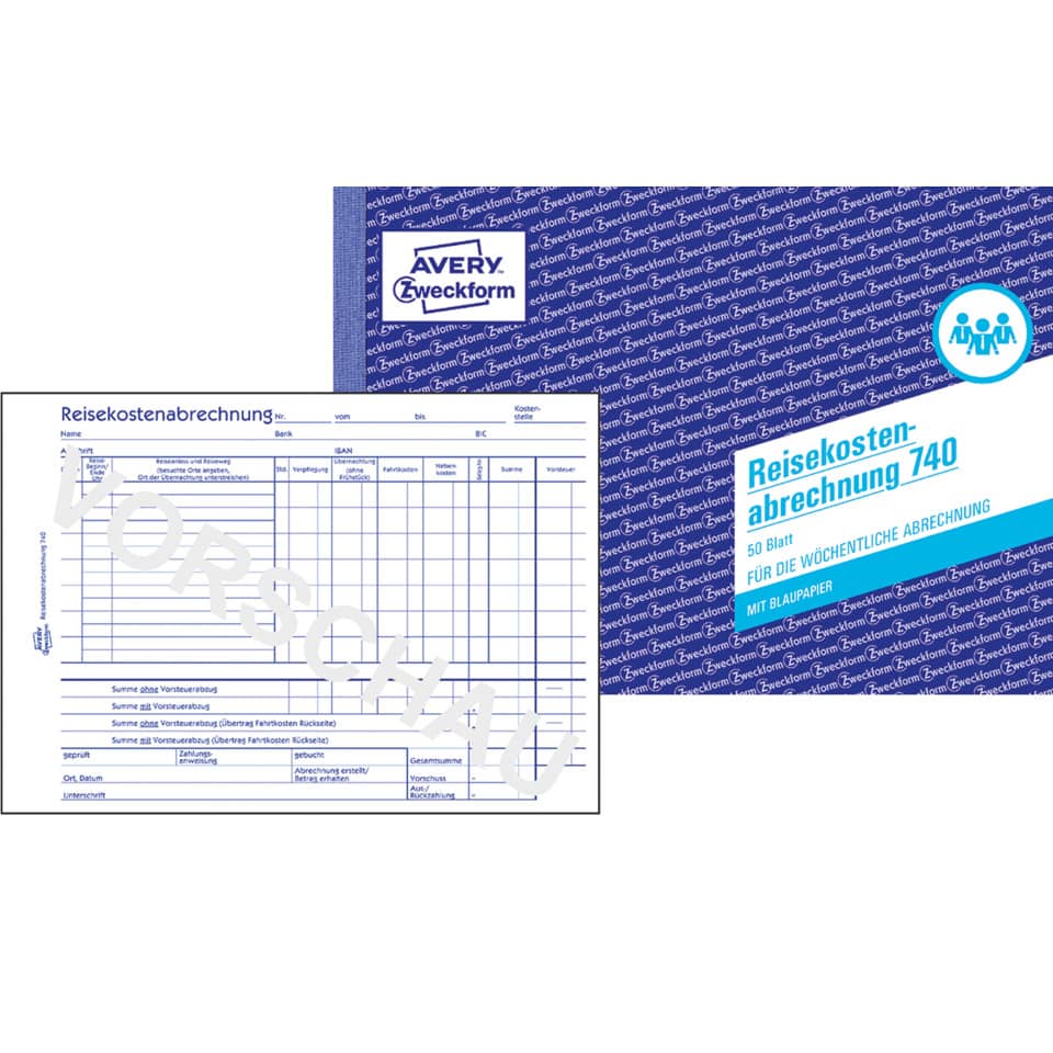 Reisekostenabrechnung, Bürobedarf, Papier, Blau, Formular