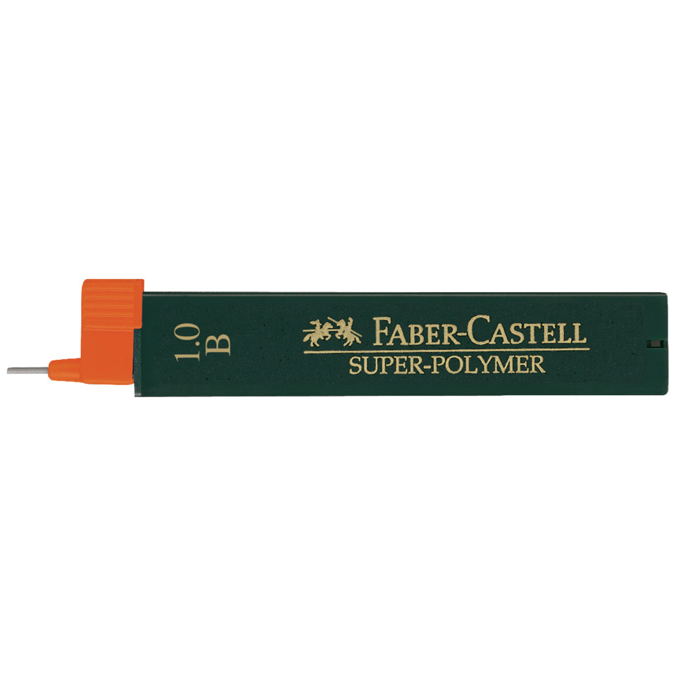 Feinmine Super Polymer B, 1,0mm, 12 Stück, schwarz FABER CASTELL 120901
