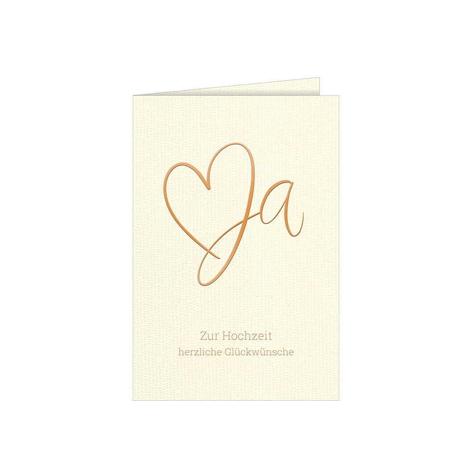 Hochzeitskarte, Karte, Herz, Gelbcreme, Grußkarte