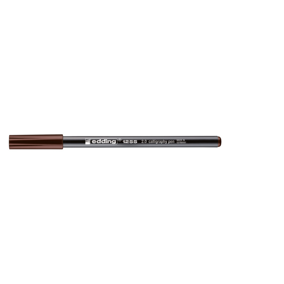 Kalligrafie-Stift, Brauner Deckel, Metallkörper, 2.0, Made in Germany