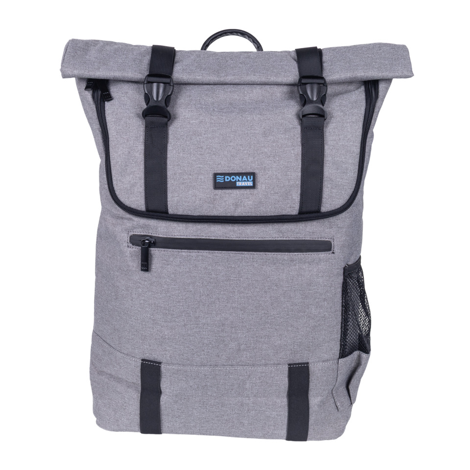 Rucksack, Rucksack, Rolltop, Schwarz, Hauptfach Reißverschluss