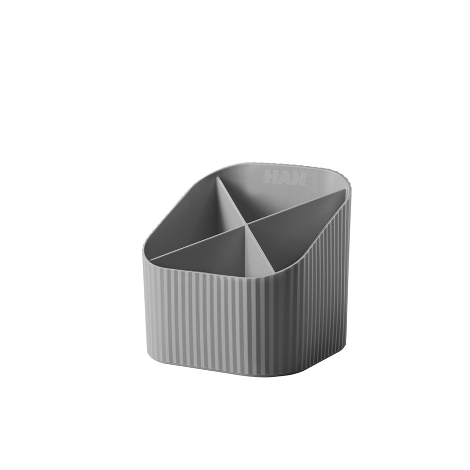Schreibtisch-Organizer, Zubehör, vertikale Fächer, Rillendesign, Grau