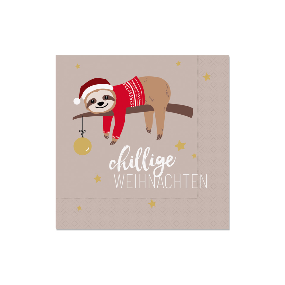 Faultier, Santa-Hut, Roter Pullover, Weihnachten, Baumschmuck