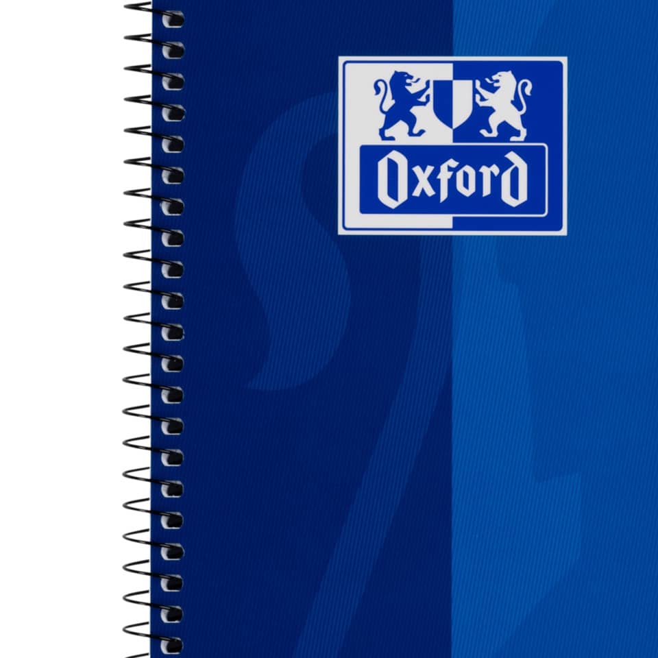 Notizbuch, Spiralblock, Oxford, blau, Logo