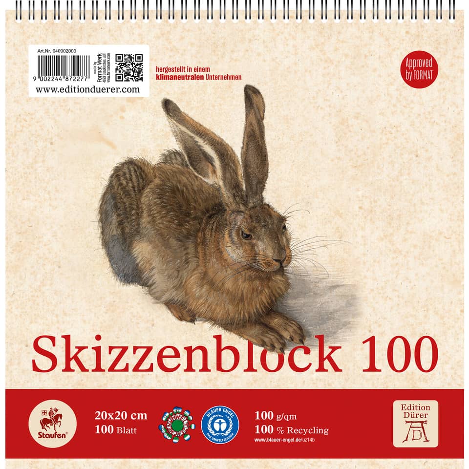 Hase, Tierillustration, Skizzenblock, Notizblock, Künstlerpapier