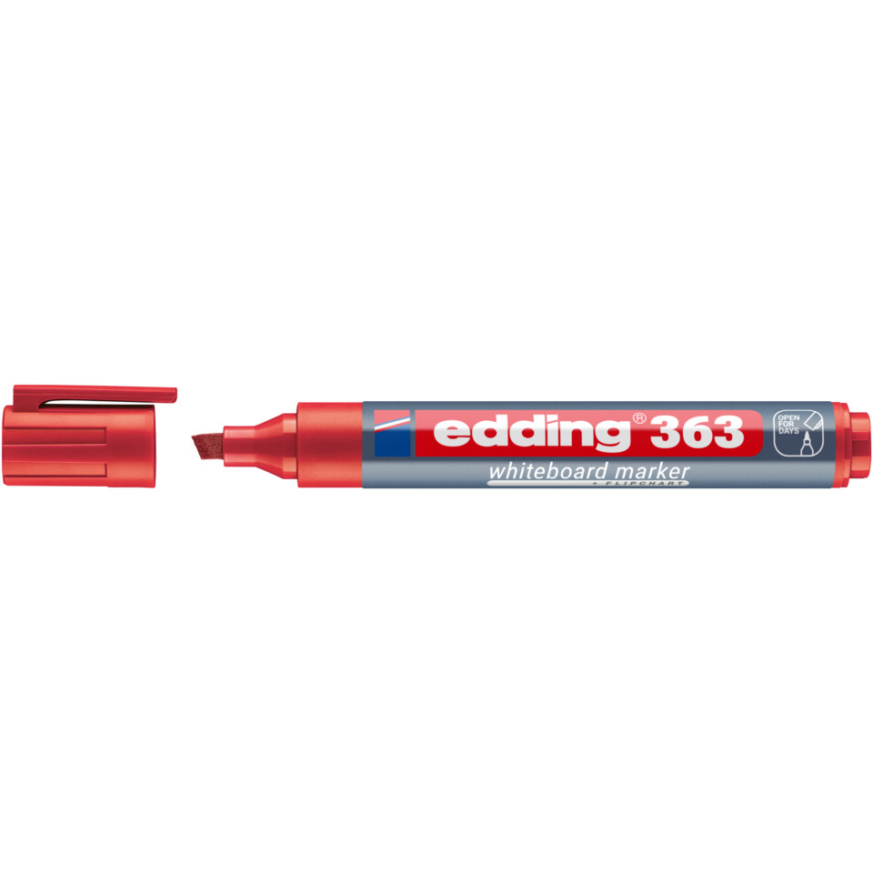 Whiteboard marker, Red cap, Marker pen, Edding 363, Red body
