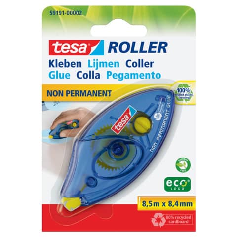 Kleberoller Non Permanent ecoLogo®, 8,5mx8,4mm, ablösbar TESA 59191-00002-00