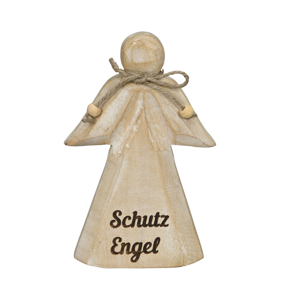 Engel, Holzfigur, Deko, Schutzengel, Naturholz