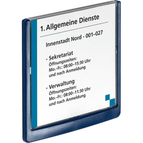 Türschild Click Sign, 149x148,5mm, dunkelblau DURABLE 4862 07 Türschild Click Sign, 149x148,5mm, dunkelblau DURABLE 4862 07