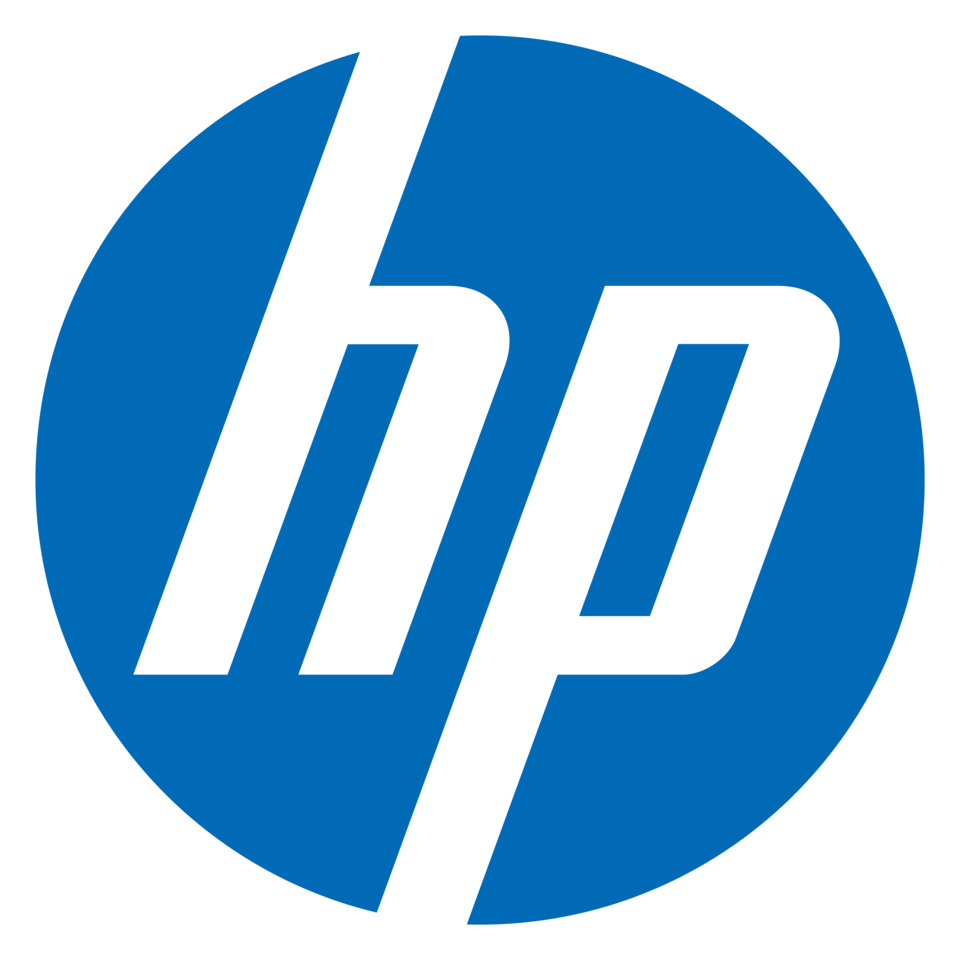 Drucker, HP-Logo, Kreis, blau, Markenlogo