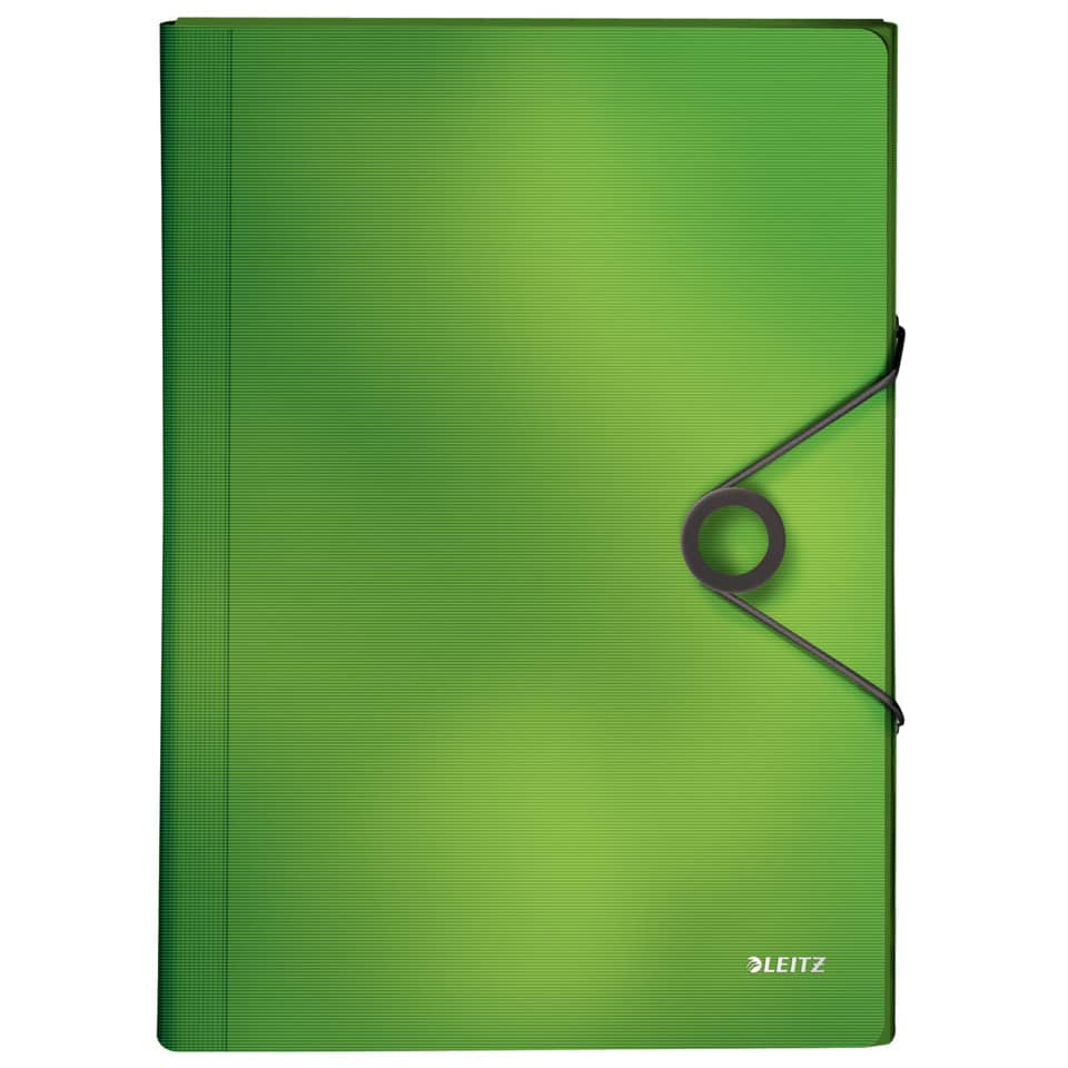 notebook, grün, Gummiband, Ringschließe, Leitz