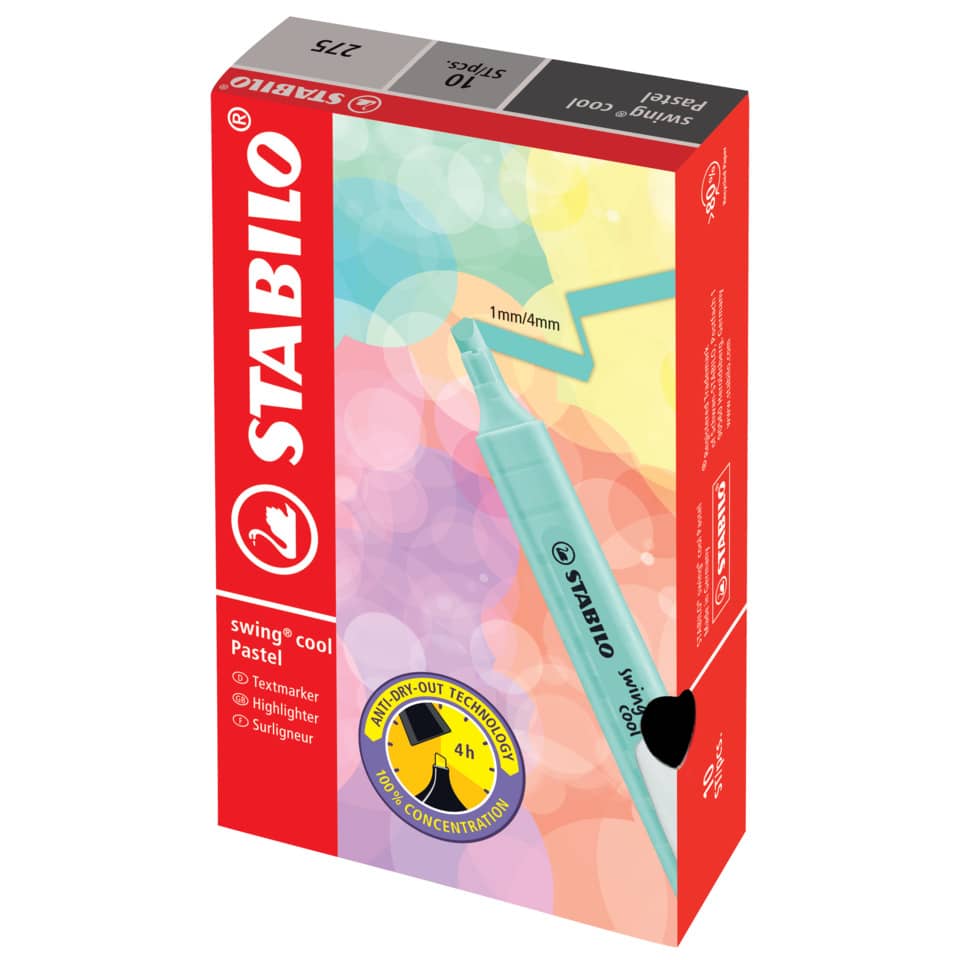 Stabilo, Pastellmarker, Textmarker, 4 m Hinterlaufführung, Kunstzubehör