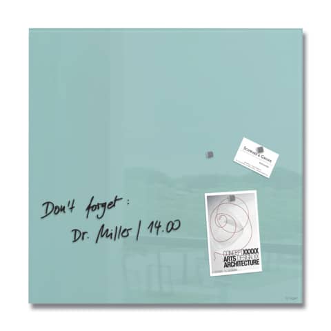 Glas-Magnettafel Artverum, 48x48cm, aquamarin SIGEL GL143