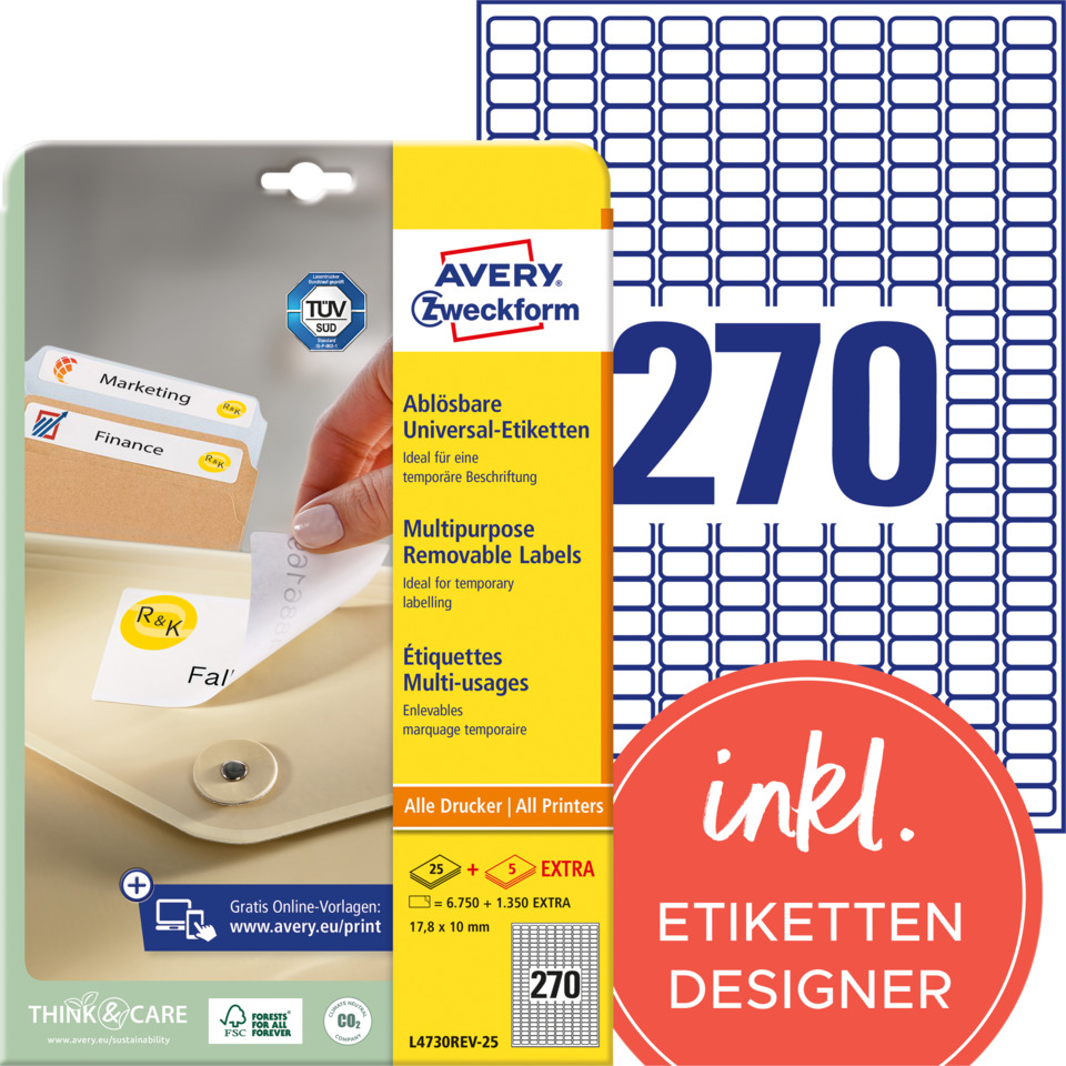 Etiketten, Label, Multifunktionsetiketten, Klebebänder, Druckeretiketten