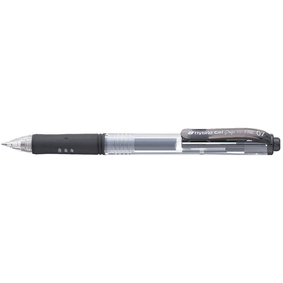 Kugelschreiber, Tintenroller, Hybrid-Gel, Transparenter Körper, 07 Fine
