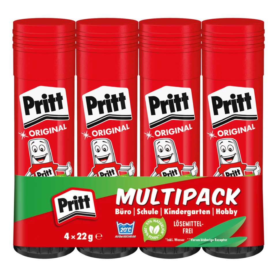 Pritt, Klebestifte, Multipack, Roter Klebestift, Schule