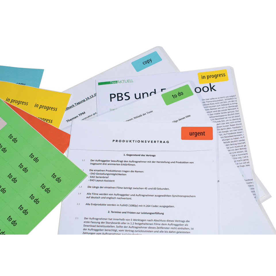 papierdokumente, vertrag, büroorganisation, stapel, to do sticky notes