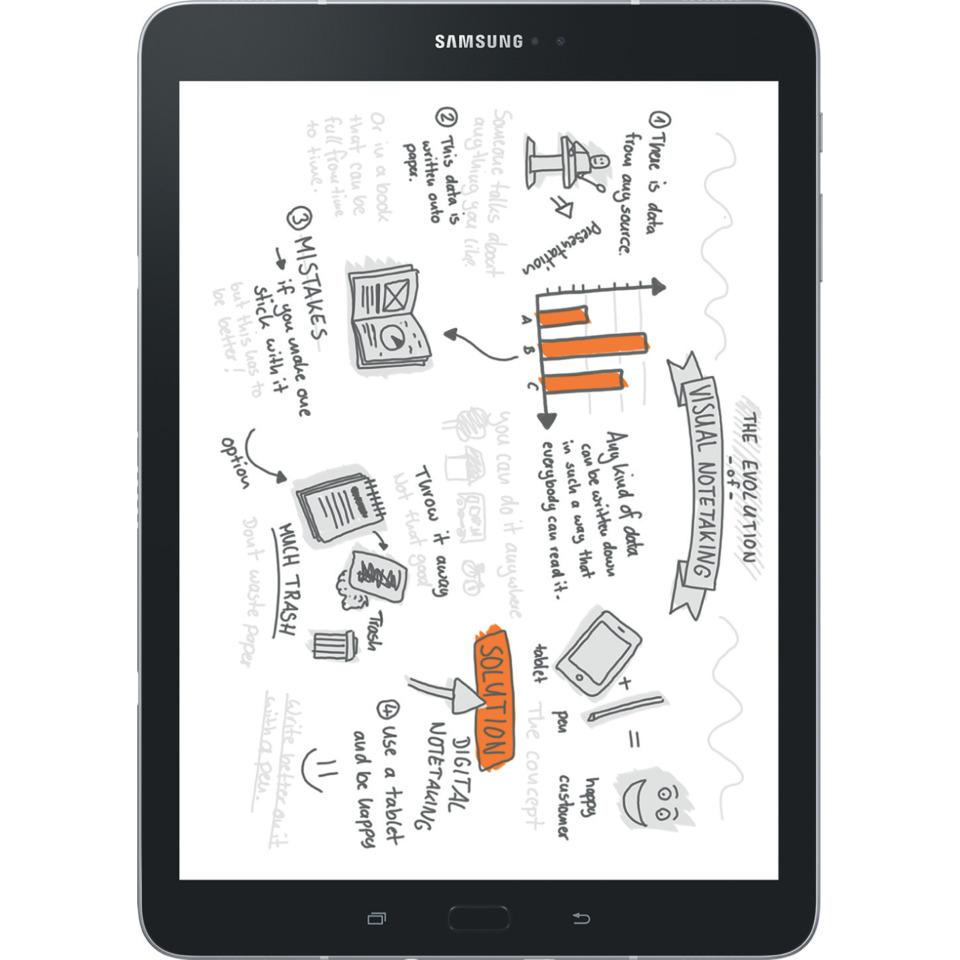 tablet, tablet-pc, gerät, schematisch, lösung