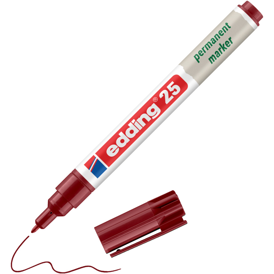 Permanentmarker, Marker, Rot, Filzstift, Edding25