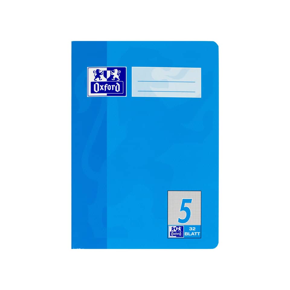 Heft, A5, 90g/m², 32 Blatt, Lin.5, kariert, türkisblau OXFORD 100050379