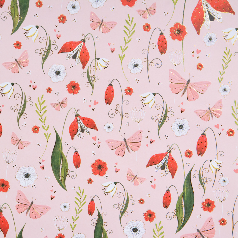 Blumen, Blumenmuster, Stoff für Kleider, Rosa Hintergrund, Rote Blüte