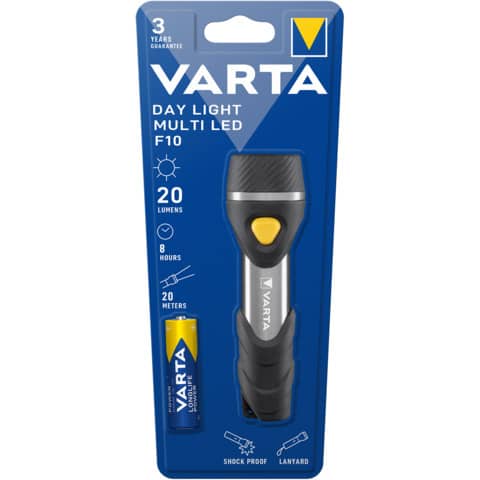 Taschenlampe Day Light Multi F10, LED, schwarz/silber VARTA 16631 101 421