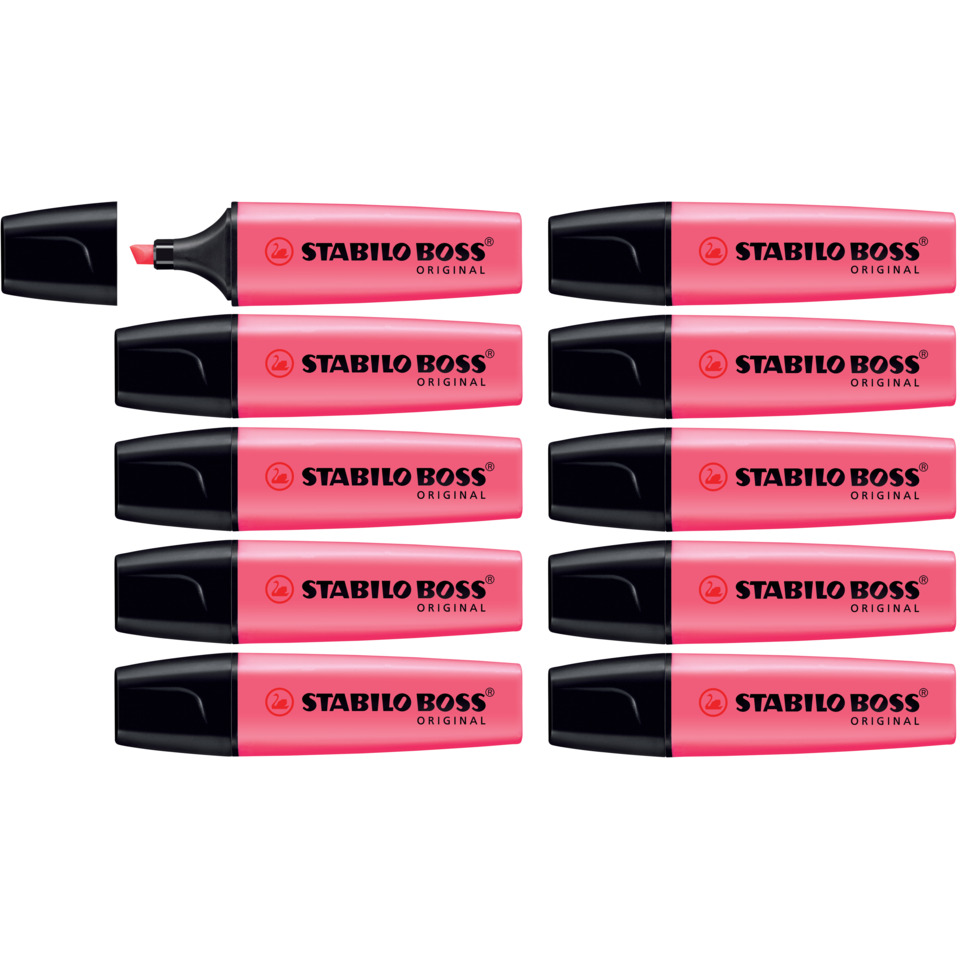 highlighter, pink, lipstick, marker, stabilo boss
