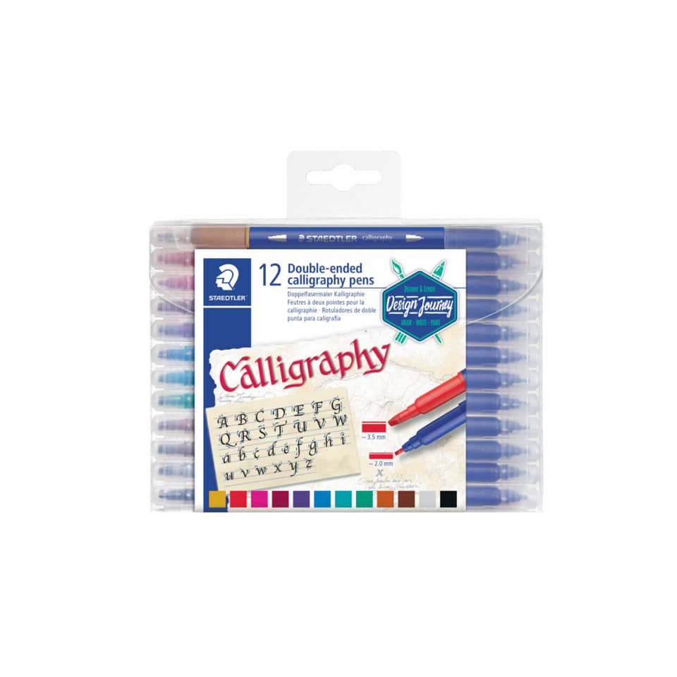 Calligraphy Stifte, Doppelseitig, 12 Stifte, Bunter Tint, Pinselspitzen