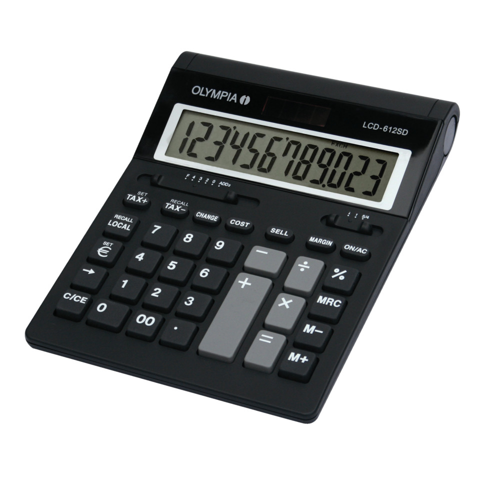 Taschenrechner, Tischrechner, LCD-Anzeige, Schwarz, Tastenlayout