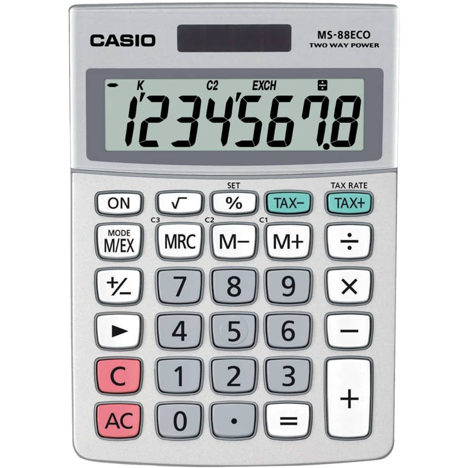 Taschenrechner, Casio, Tischrechner, Großes Display, Tastatur