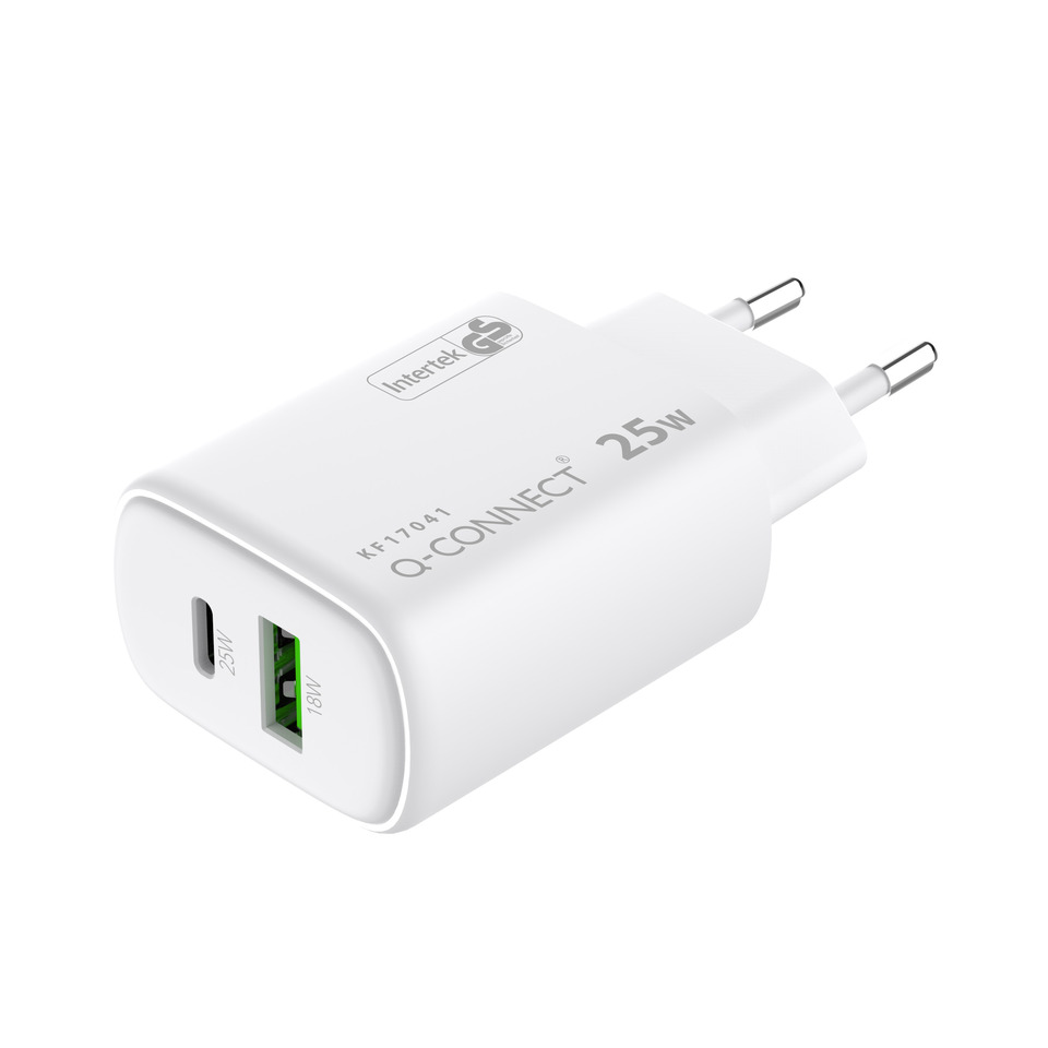 Q-Connect, 25W, Laddadapter, USB-C, USB-A?