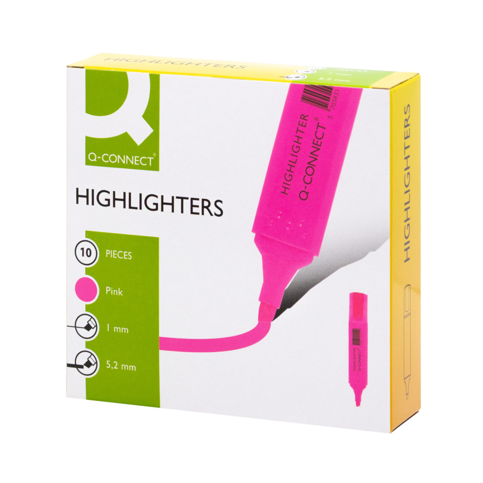 highlighters, pink, marker, 10 pieces, 1 mm 5.2 mm