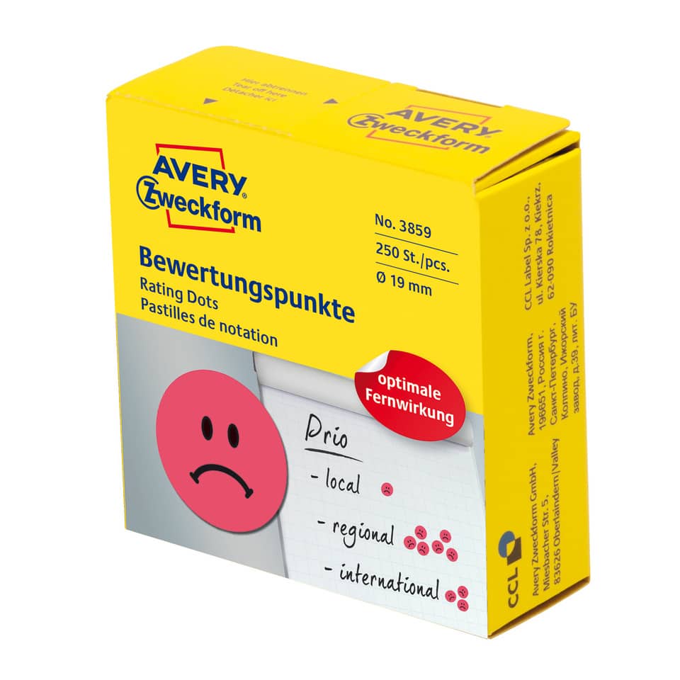 Bewertungspunkte, Dots, Präzises Produkt, Kartonbox, Avery Zweckform