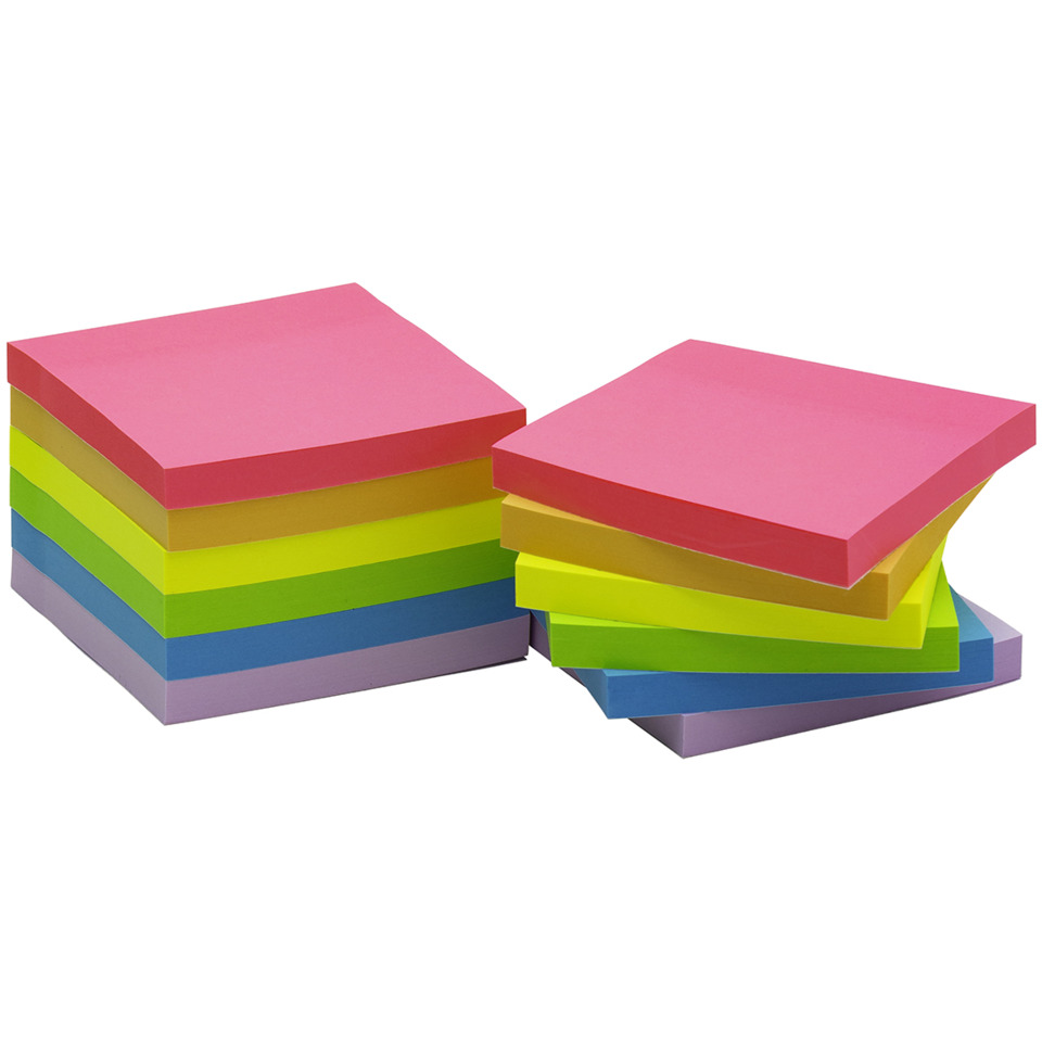 Post-it notes, Sticky notes, Neon colors, Colored pads, Notes stack