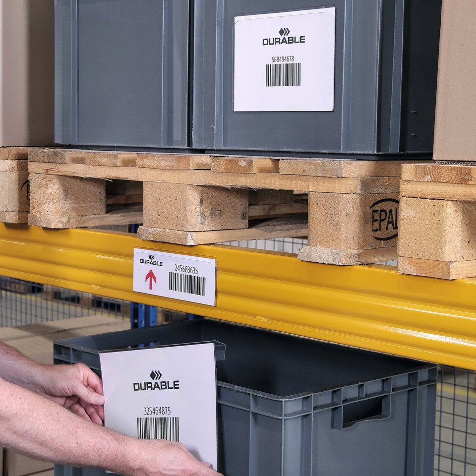 Lagerregal, Paletten, Gitterbox, Container, Barcode