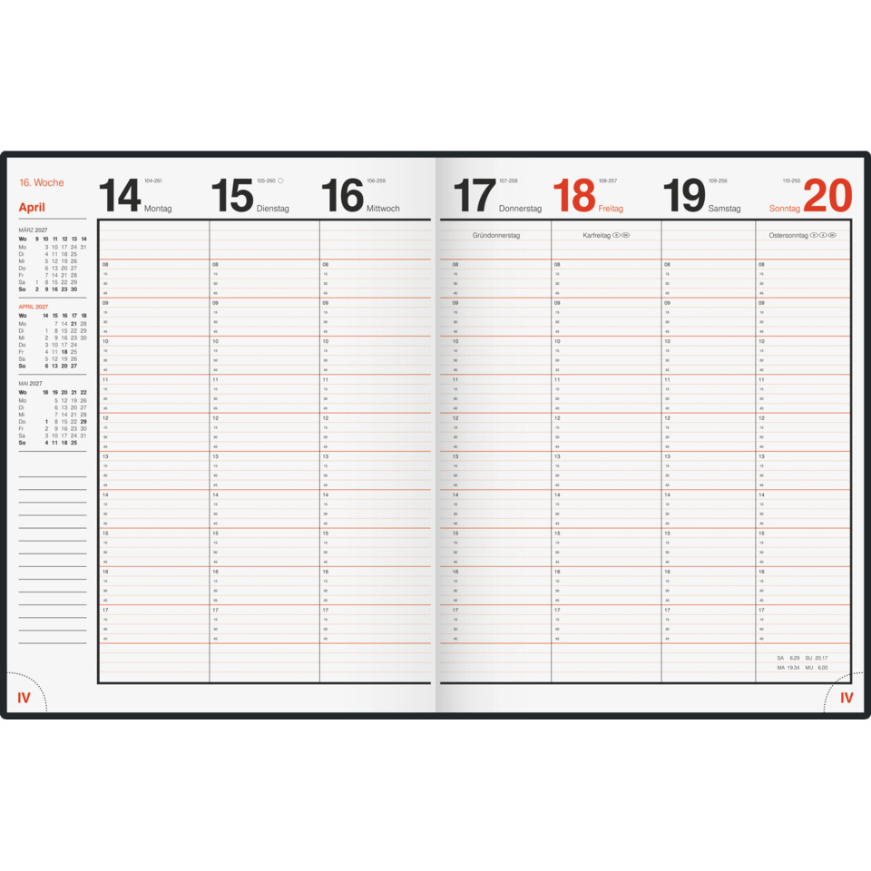 Kalender, Tagesplaner, Wandkalender, Brochure, Layout