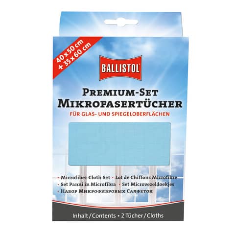 Premium-Set Mikrofasertücher, beige/blau BALLISTOL 23736