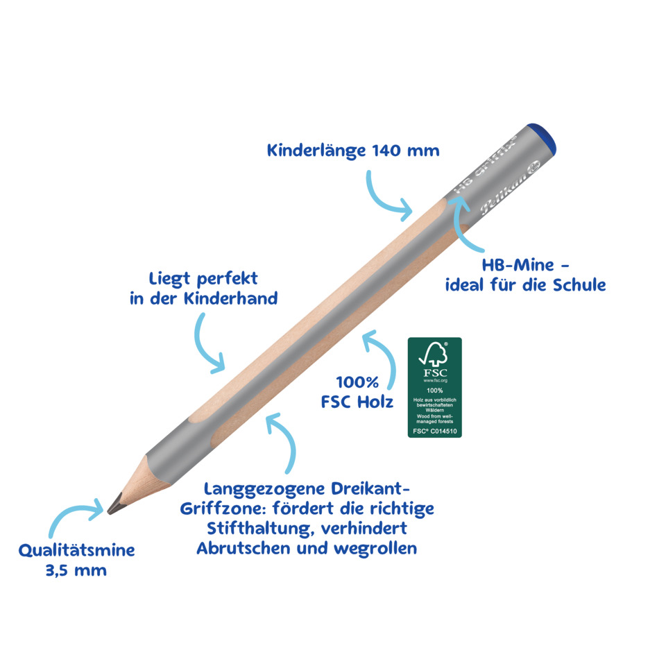 Holzstift, Bleistift, HB-Mine, 100% FSC, 3,5 mm